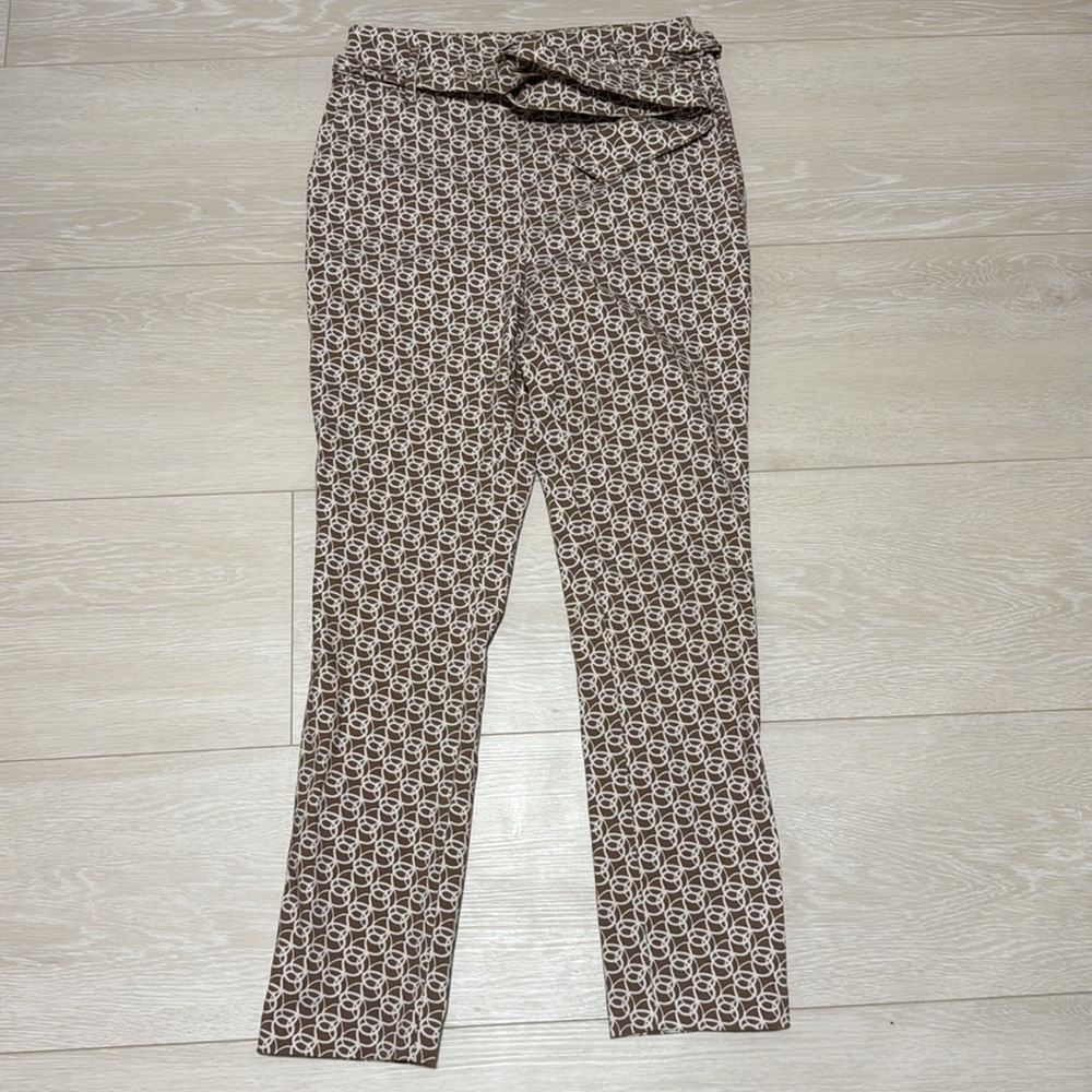 3/$10 Jules & Leopold Straight Leg Brown and White Pants